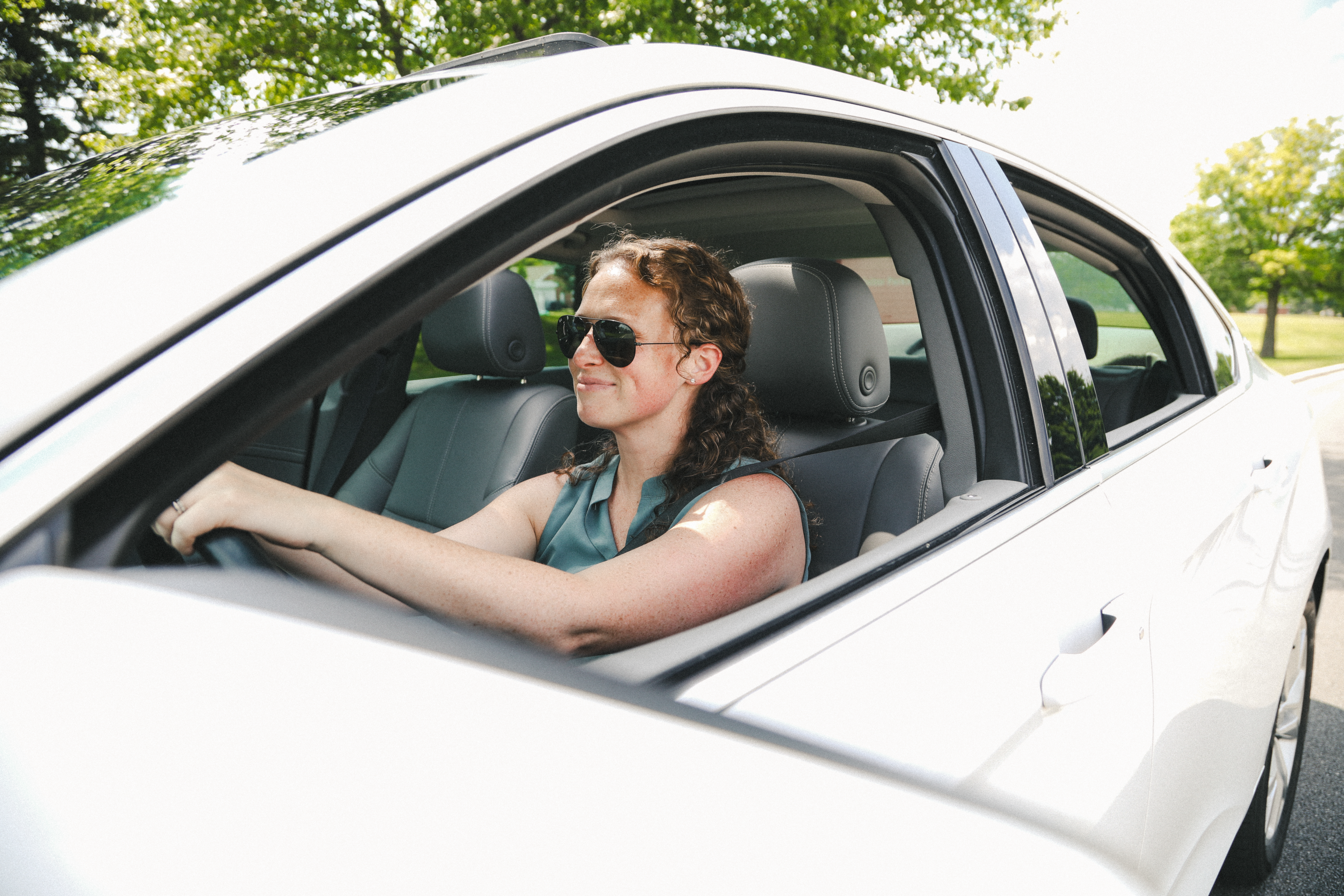 Woman driving a car